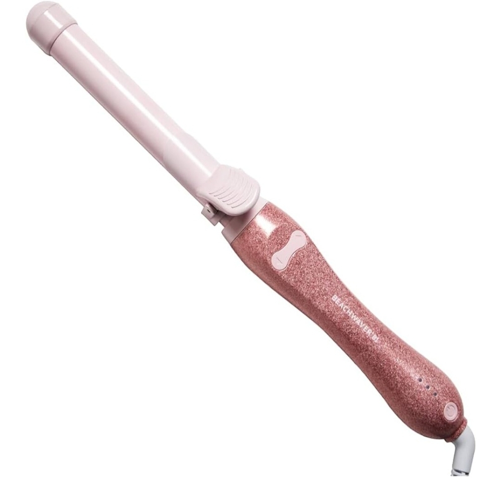 The Beachwaver Co. B-Series Ceramic Rotating Curling Iron, 1" Barrel, Pink Glitt